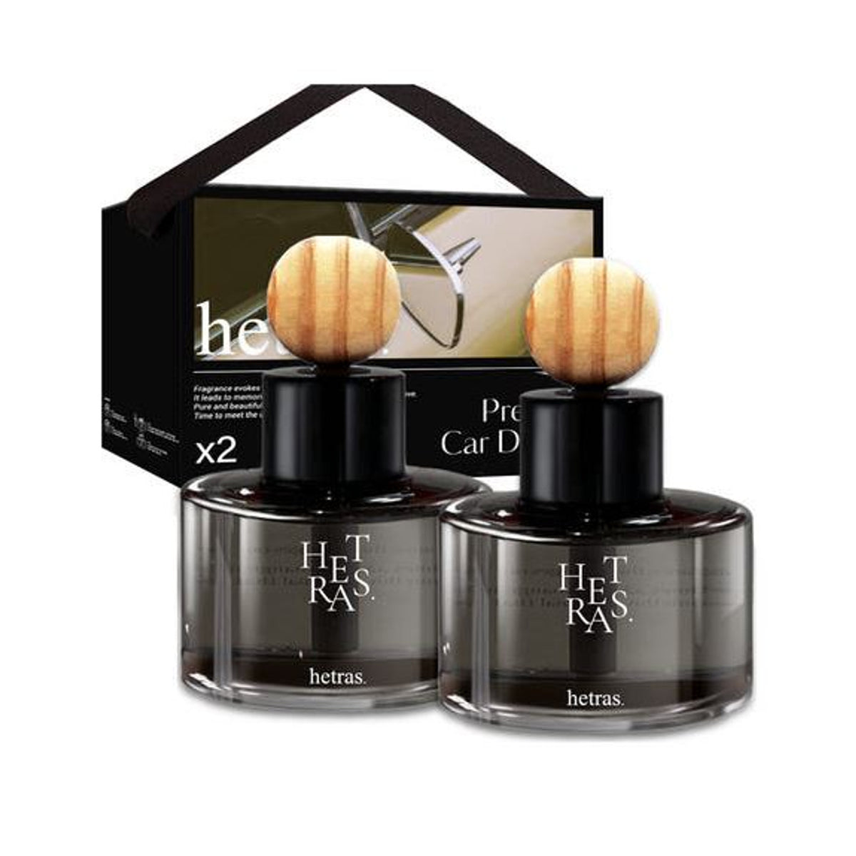 HETRAS | Premium Car Diffuser Hotel Wood - 77ml x 2