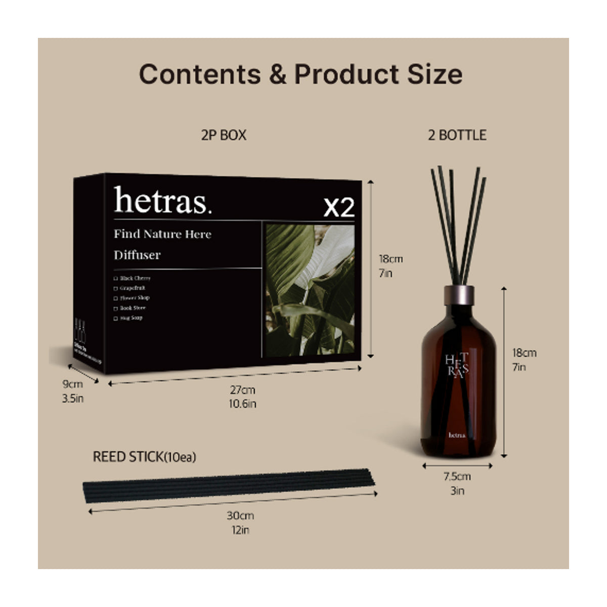 HETRAS | Premium Diffuser Hotel Wood - 500ml x 2