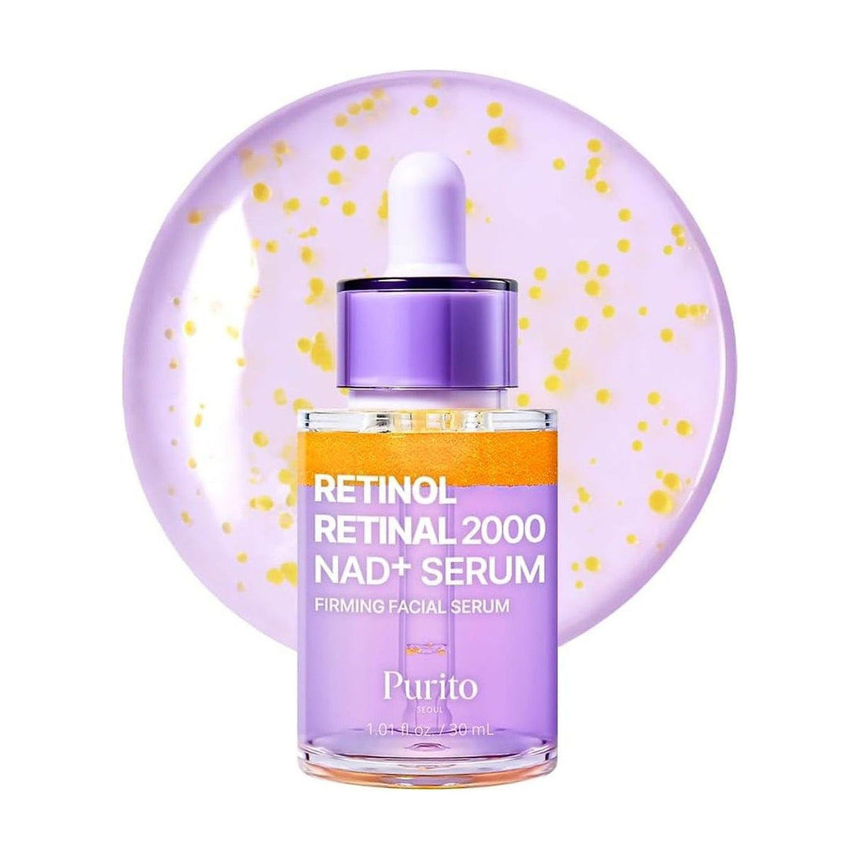 PURITO Retinol Retinal 2000 NAD+ Serum - 30ml: envase o producto exacto sobre fondo blanco; cuidado con retinoides para textura y firmeza
