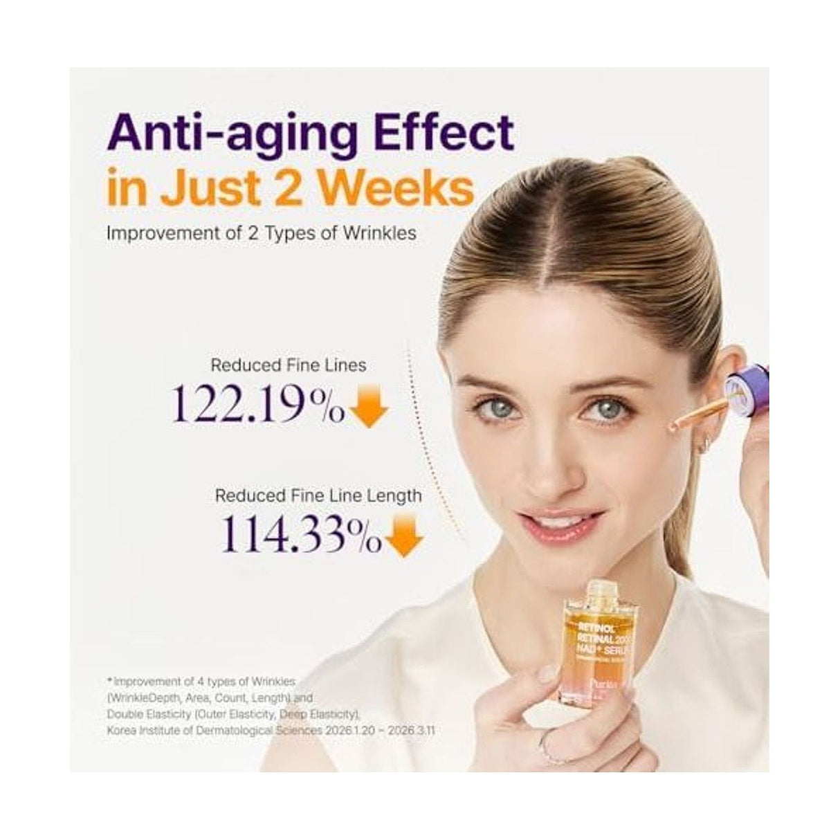 PURITO Retinol Retinal 2000 NAD+ Serum - 30ml: resultados cosméticos y evaluación de uso, detalle complementario; cuidado con retinoides para textura y firmeza