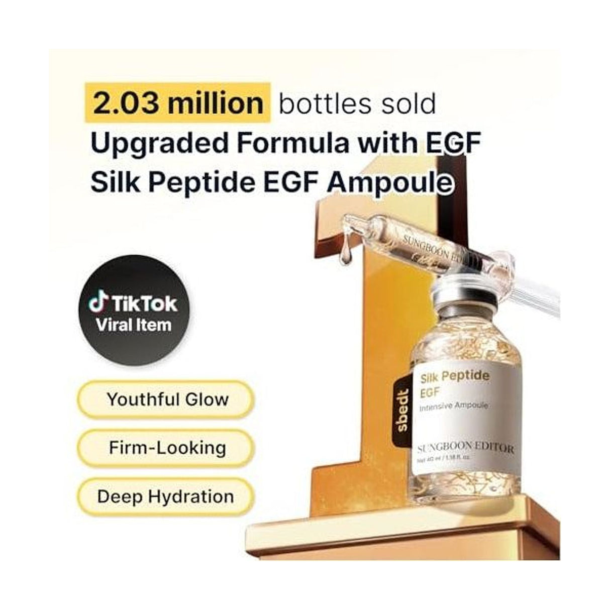 SUNGBOON EDITOR Deep Collagen Silk Peptide Intensive Ampoule - 40ml: ingredientes clave y tecnología de la fórmula; protección solar y cuidado de la piel