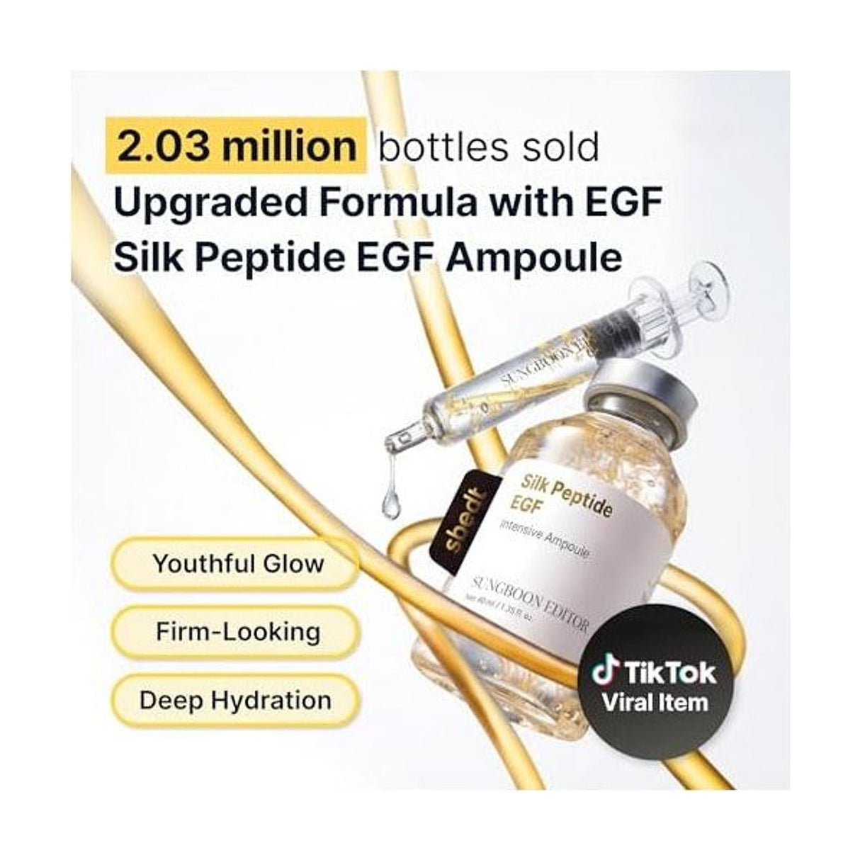SUNGBOON EDITOR Deep Collagen Silk Peptide Intensive Ampoule - 40ml: ingredientes clave y tecnología de la fórmula, detalle complementario; protección solar y cuidado de la piel