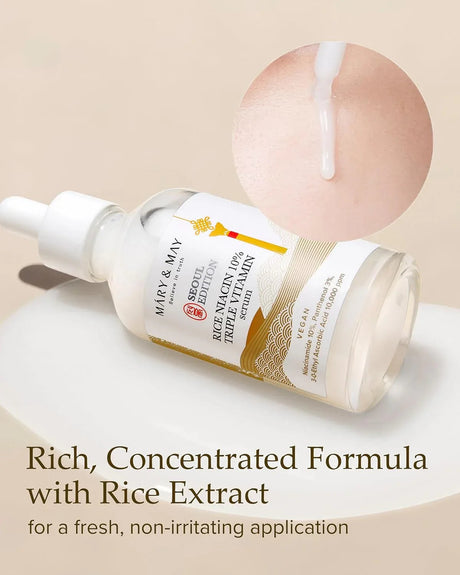 MARY & MAY | Rice Niacin 10 % Triple Vitamin Serum - 80 ml - InternationalCosmetic