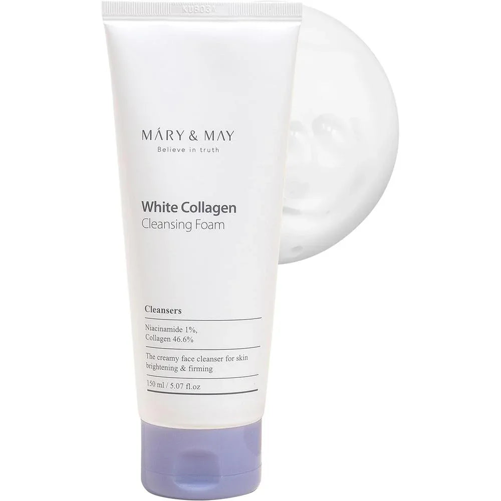 MARY & MAY | White Collagen Cleansing Foam - 150 ml - InternationalCosmetic