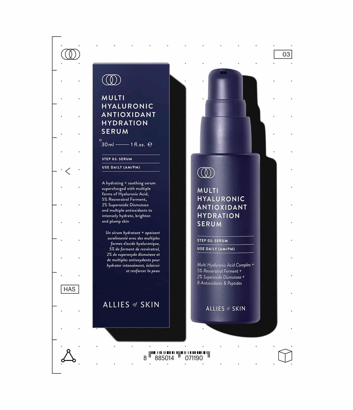 ALLIES OF SKIN | Multi Hyaluronic Antioxidant Hydration Serum - 30ml - InternationalCosmetic