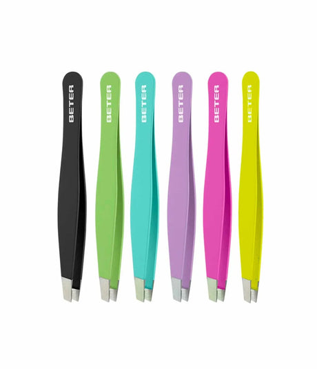 BETER | Pinza de Depilar Punta Oblicua Soft Touch Pequeña - InternationalCosmetic